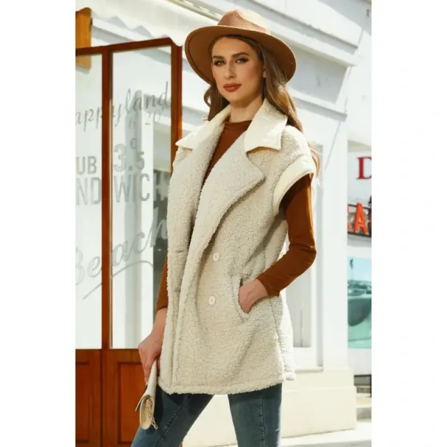 Stylish women's warm long vest Lisa