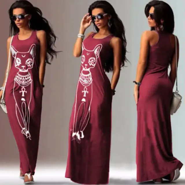 Women's long dress with print