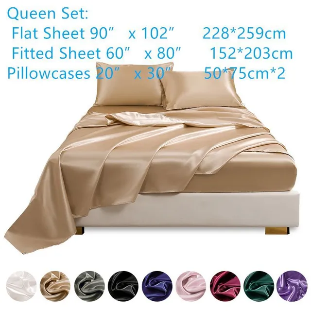 Set de lenjerie de pat din satin de lux - Moale ca mătase pentru dormitor și camera de oaspeți