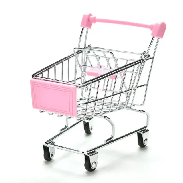 Simulation child shopping trolley for playing and storing toys