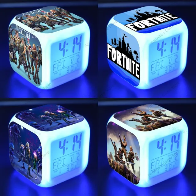 Original luminous alarm clock with Fortnite computer game motif