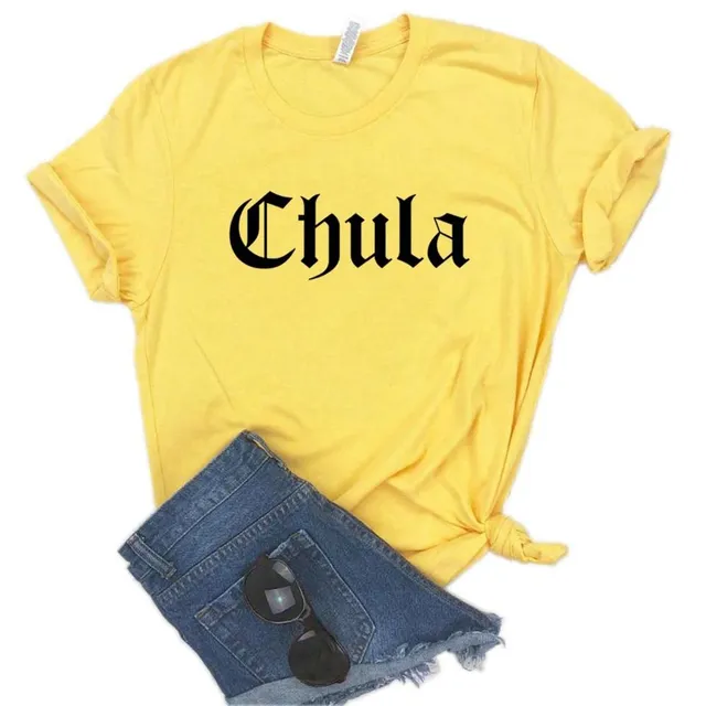 Women's modern luxury T-shirt with Chula inscription