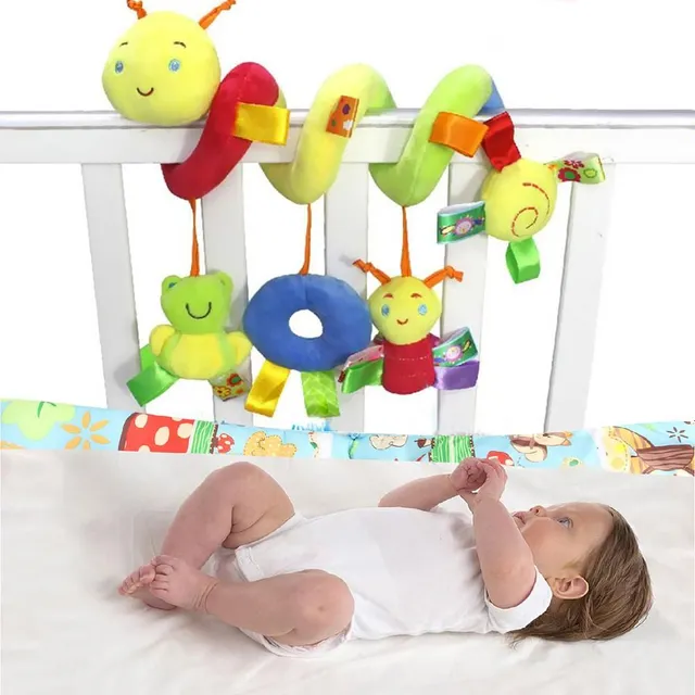 Cute spiral caterpillar on the crib