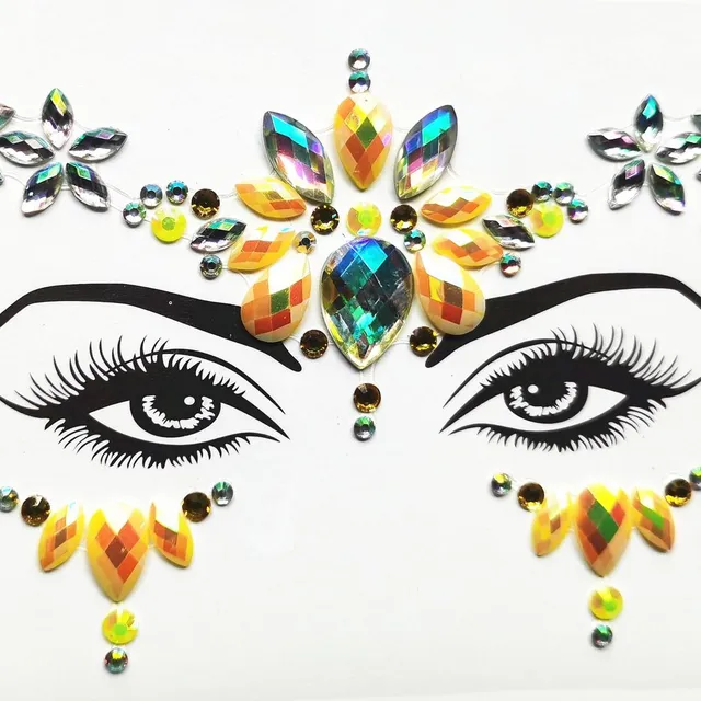 Women's festival sticker face rhinestones