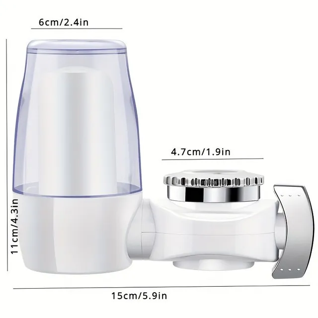 Transparent water filter with ABS, prefilter for kitchen battery - without electricity