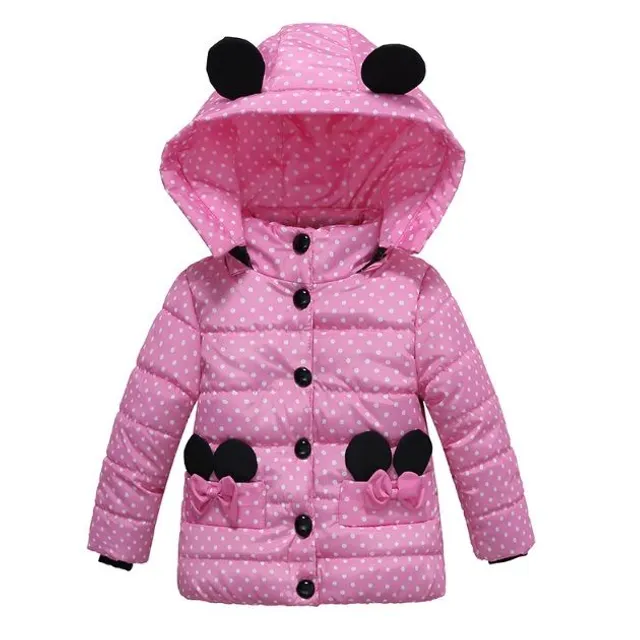 Chaqueta de invierno de lujo para niña con lunares - 5 colores