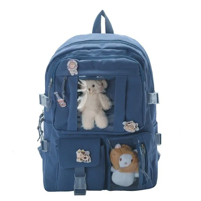 Girls school backpack with stylish pockets - various colours