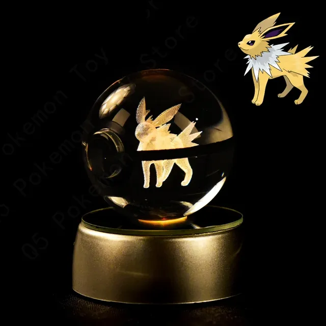 Cute Pokéball-shaped 3D table lamp with Pokémon motif