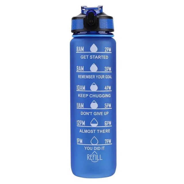 1000ml Water bottle - Motivating sports bottle with drink