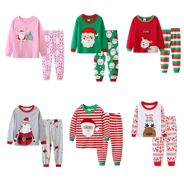 Christmas pajama set with long sleeve for girls for winter