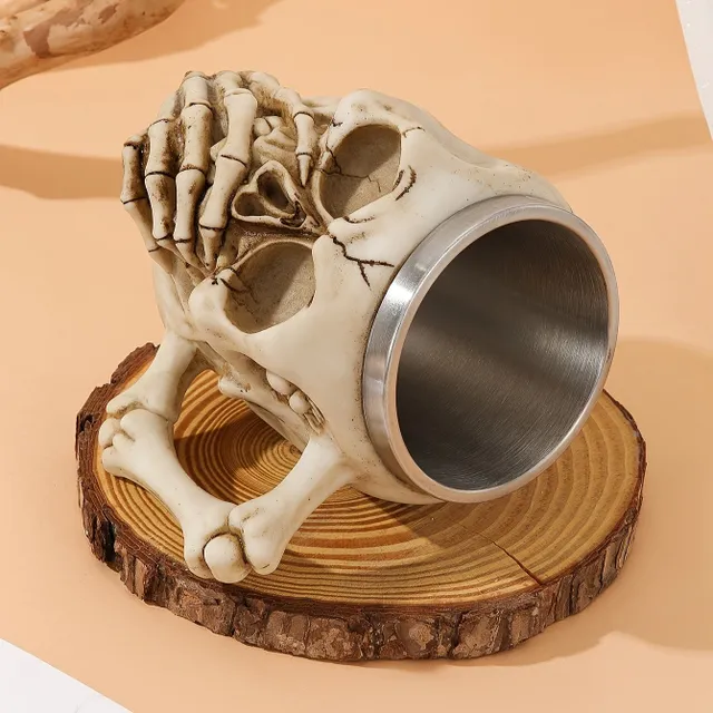 3D skull cup: Halloween, Easter, Oktoberfest, Day of the Dead, Monument Day - Resins and Stainless Steel