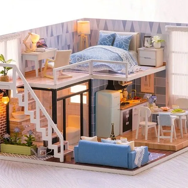 Luxury wooden dollhouse