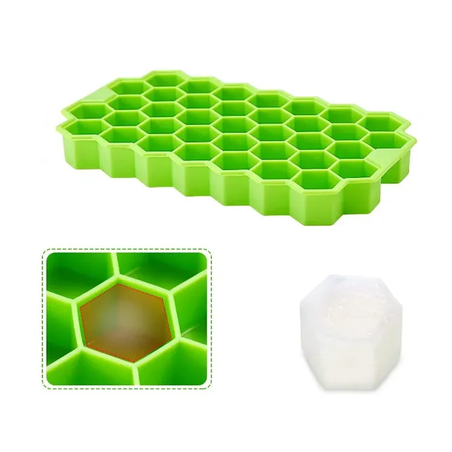 Silicone form for ice cubes with large capacity, lid and ice cream form