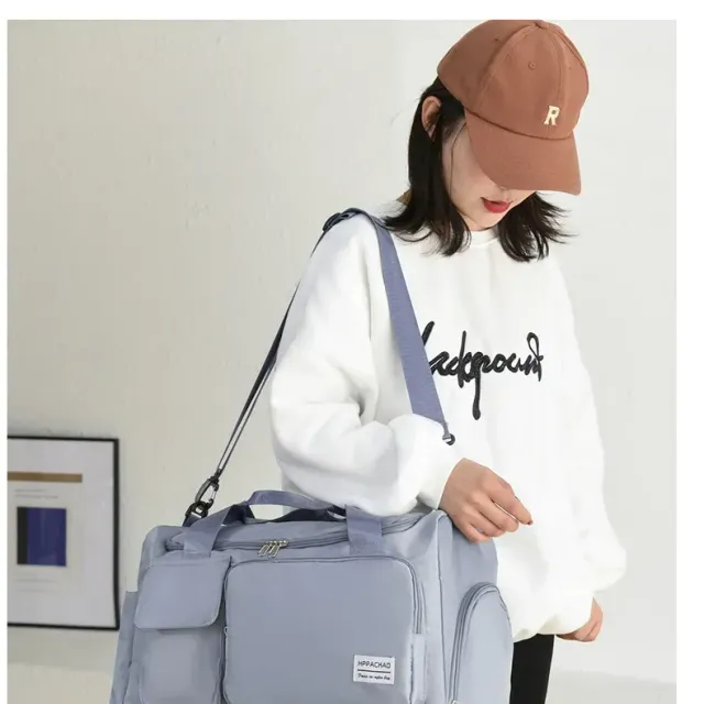 Velká voděodolná cestovní taška s vysokou kapacitou, kabelka na rameno pro ženy, sportovní taška z nylonu