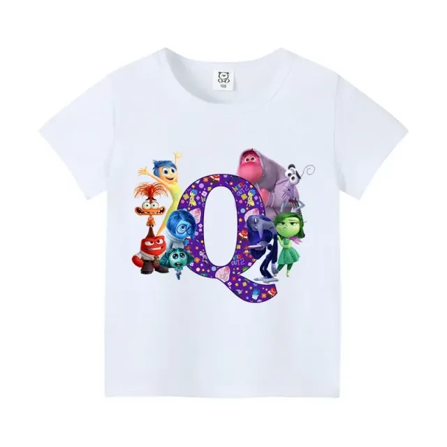 T-shirt enfant à manches courtes avec impression de lettres et personnages du film Vice-Versa 2 - Inside Out 2