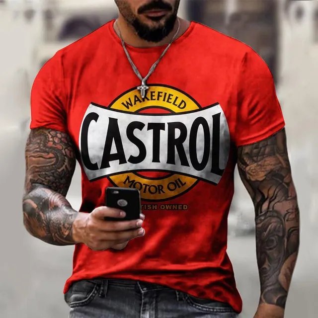 Men's short sleeve T-shirt with print - Racing