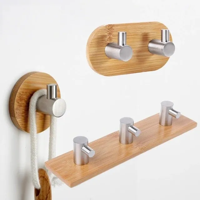 Wooden self-adhesive hanger