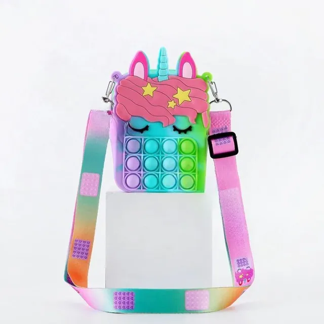 Dětská bublinková pop-it taška - Unicorn