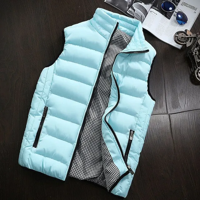Men's luxury winter vest Alex sky-blue s