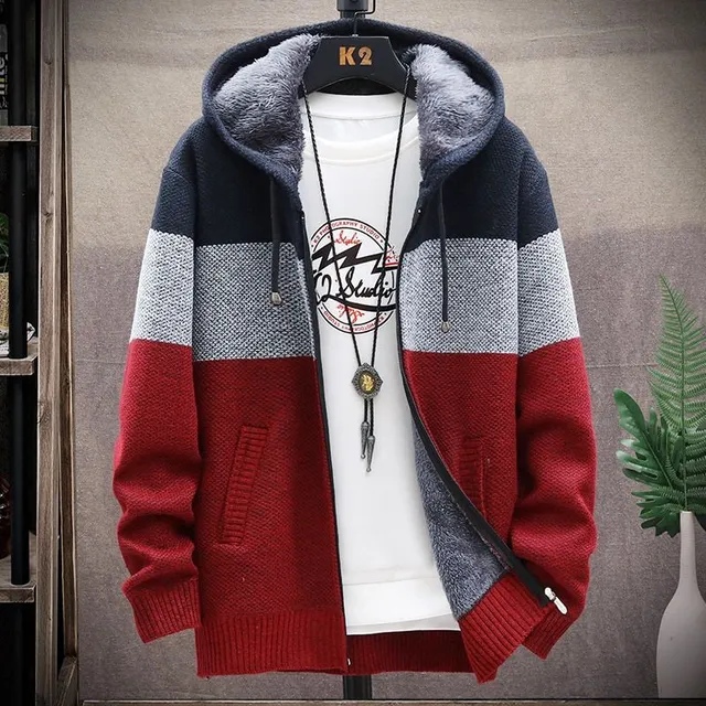 Men's stylish warm sweatshirt with plush lining