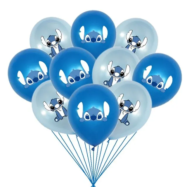 Birthday party set of decorative balloons with motive Lilo and Stitch