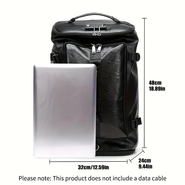 Practical backpack for trips with large capacity, made of light PU leather, ideal for all types of activities