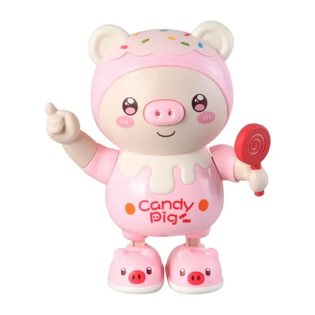 Improved electronic toy dancing pig