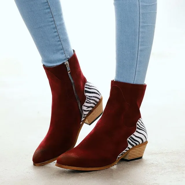 Women's trendy suede heeled boots Alice