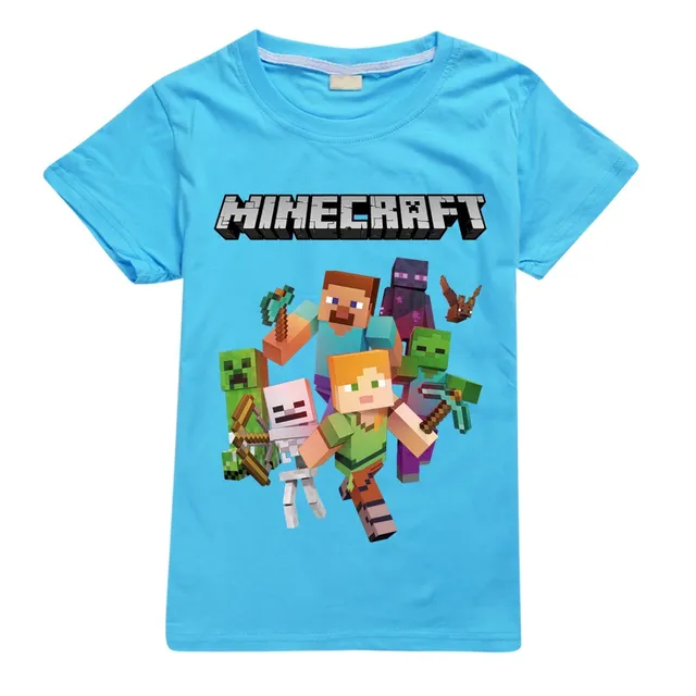 T-shirt en coton pour enfant à manches courtes Minecraft