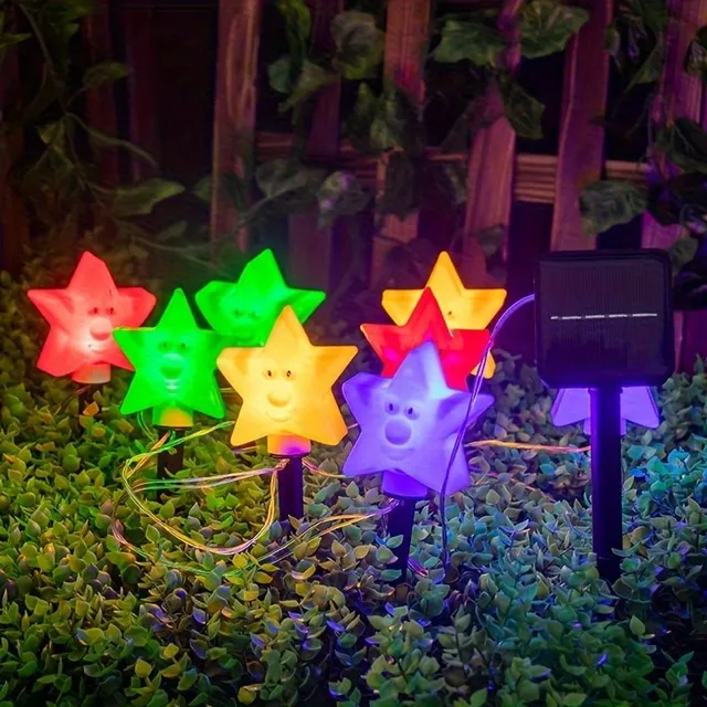 Christmas lights Solar Star, outdoor, waterproof (IP65), star blinking, decorative garden lighting, suitable for house, yard, lawn, garden, road, street, festival, party