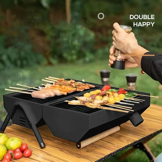 Portable barbecue for outdoor barbecue, camping, picnics and hiking