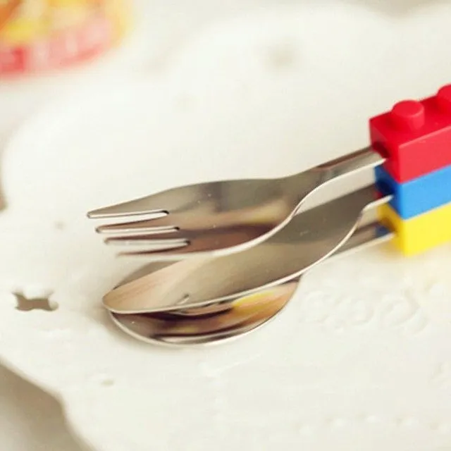 Set of children's cutlery in the style of lega with handle