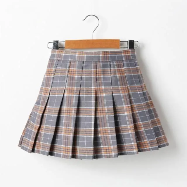 Girls' plaid plaid skirt