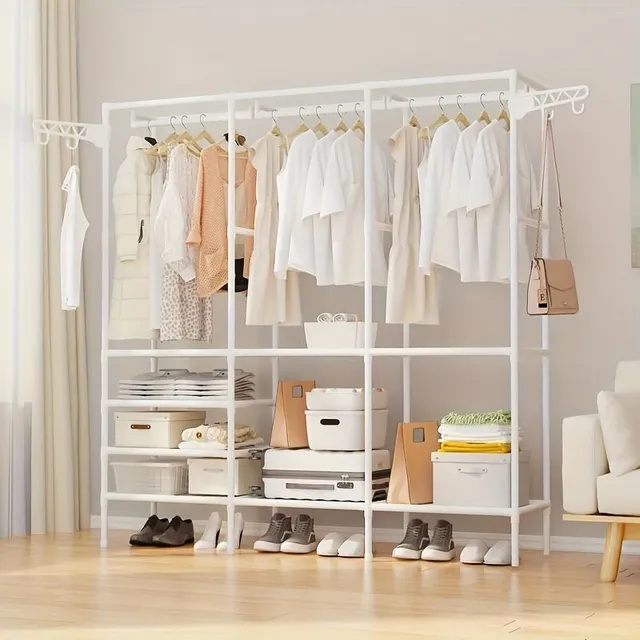 Improved three-row reinforced clothes hanger with self-support