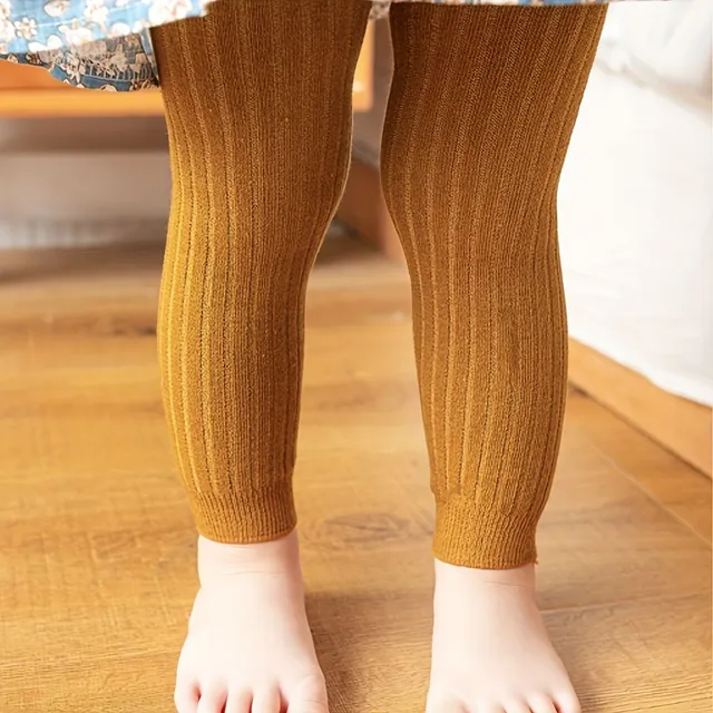 Collants pour filles avec ruban et tricot solide