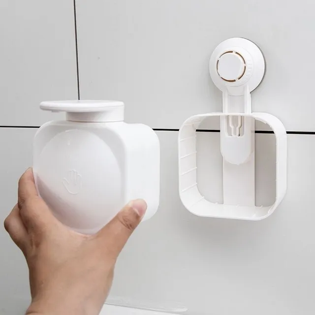 Bathroom soap dispenser with suction cup