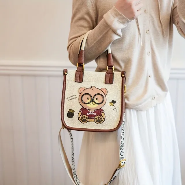 Sac crossbody stylé avec bandoulière amovible et ours