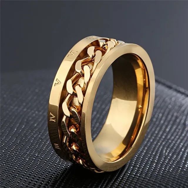 Men's elegant ring - fine pattern