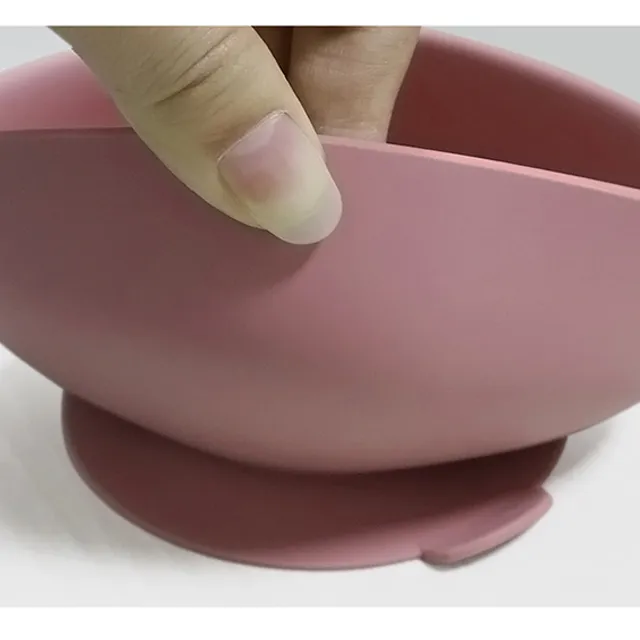 Set de repas en silicone coloré pour enfants - bavoir + bol avec ventouse et cuillère