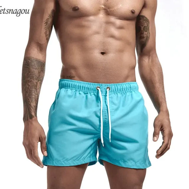 Men's swim shorts with quick-drying material and pockets