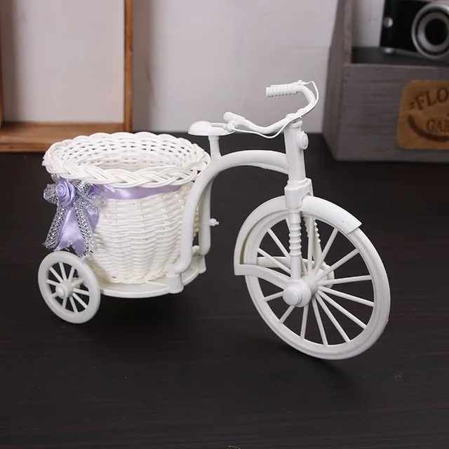 Design rattan dekoratív virágcserép a design egy tricikli - színesebb változatok íj