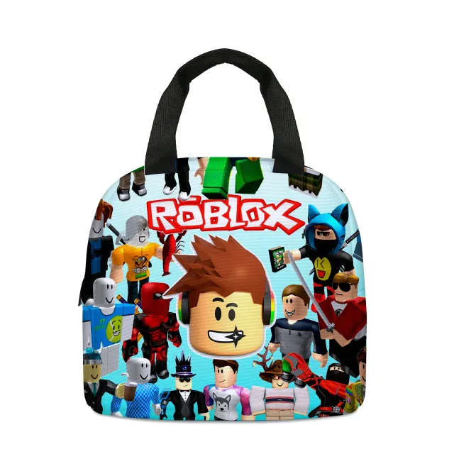 Stylowy zestaw szkolny dla dzieci - plecak, piórnik, torba na lunch z różnymi motywami Roblox