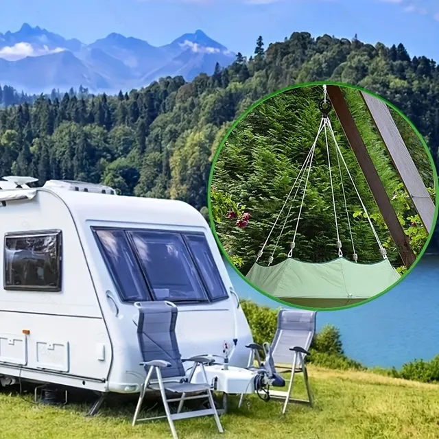 UFO Swing Network Under the Wide Sky, Oxford Sticker Stan, Portable Wander, Metal Console, Enjoy Time For Children On Traveling Inner Garden Camp Space, 79,97 Kg Max