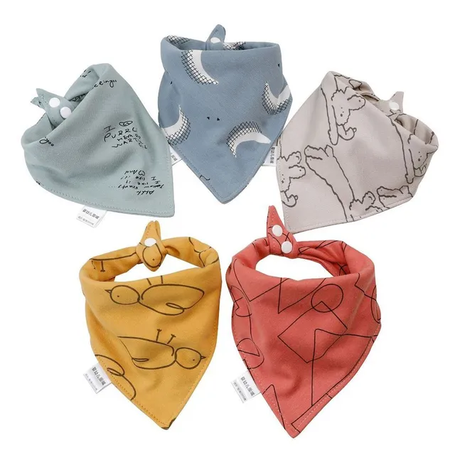 Soft cotton baby bib 5 pcs