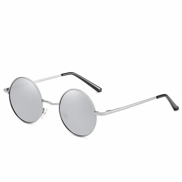Round polarized retro sunglasses for men