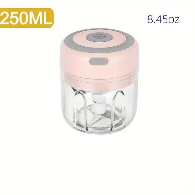 Mini tocător electric 2 în 1: usturoi, carne, ghimbir, legume. Buton de siguranță, 100/250 ml