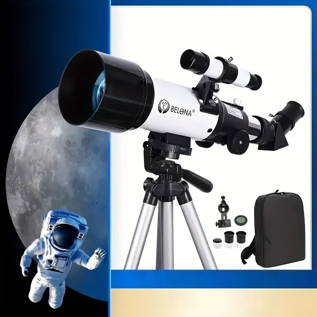 Adult Telescope - Astronomical telescope 70mm, 400mm, AZ mounting, for beginners, star sighting, refractor, travel telescope, smartphone adapter, wireless remote control