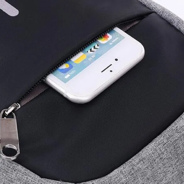 Stylish men's USB travel shoulder bag