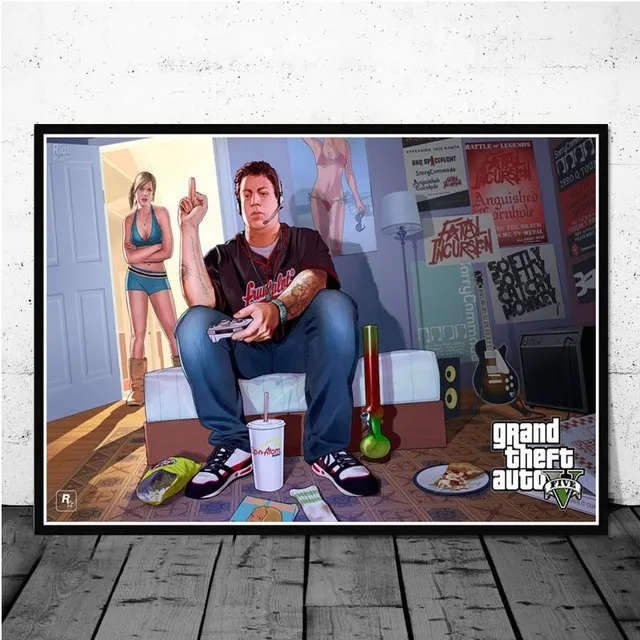 Wall poster with characters from Grand Theft Auto 16 21cmX30cmA4