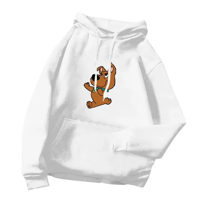 Women's oversized hoodie with hood, kangaroo pocket and Scooby Doo print